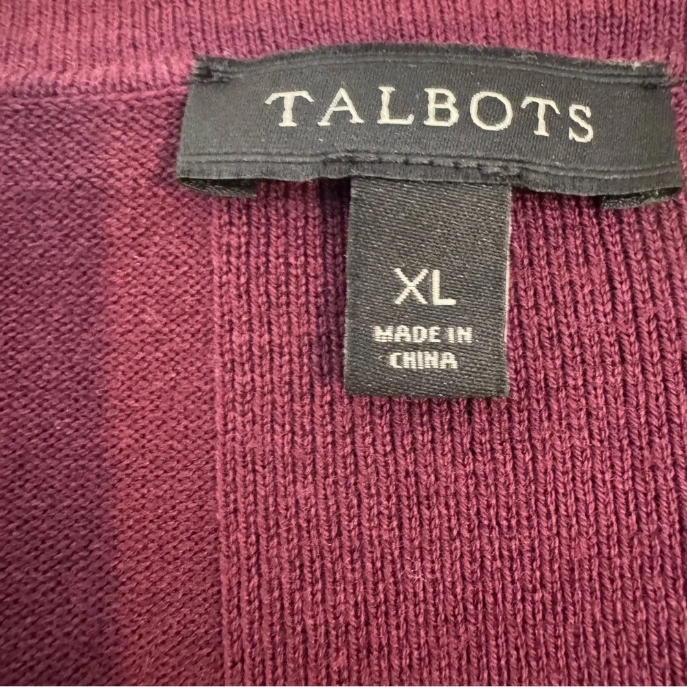 Talbots Women's Long Sleeve V-Neck Pullover Sweater Cotton Blend SZ XL